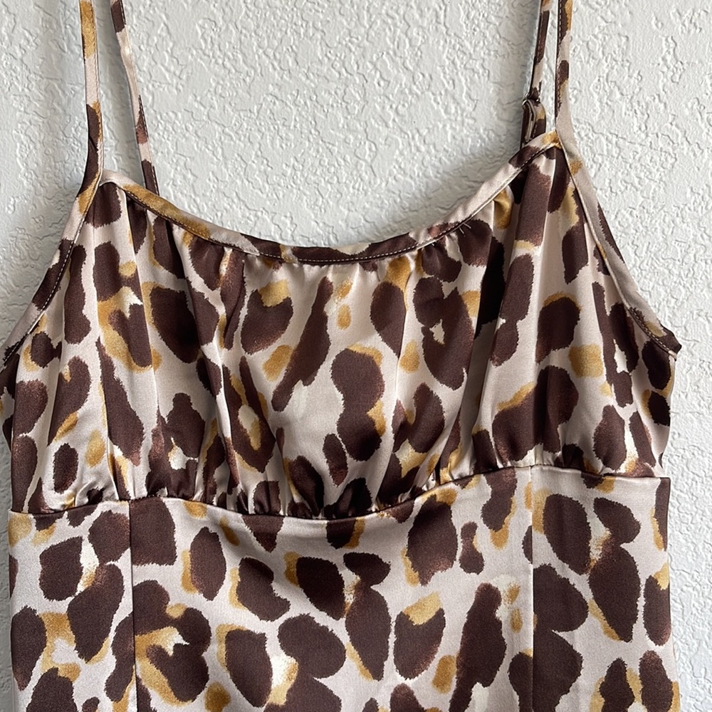Brown Cheetah Print Midi Dress